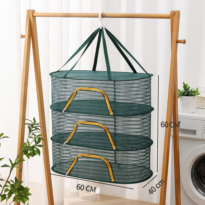 Hanging Network Dry Goods Artifact - Foldable Fly Cage for Balcony Drying