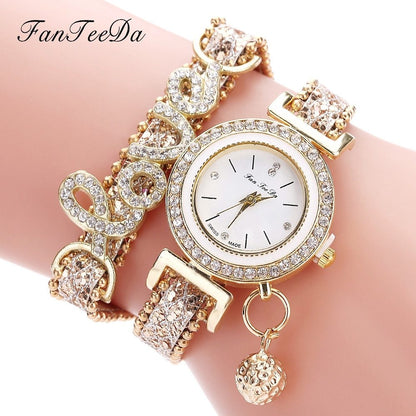 FanTeeDa Women’s Rhinestone Fashion Bracelet Watch