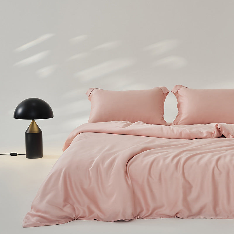 Summer Bed Four-piece Ice Silk Summer Cooling Quilt Cover Fitted Sheet