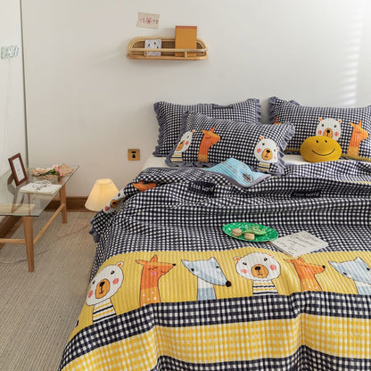 Milk Fleece Non-slip Double-sided Warm Printed Bed Sheet
