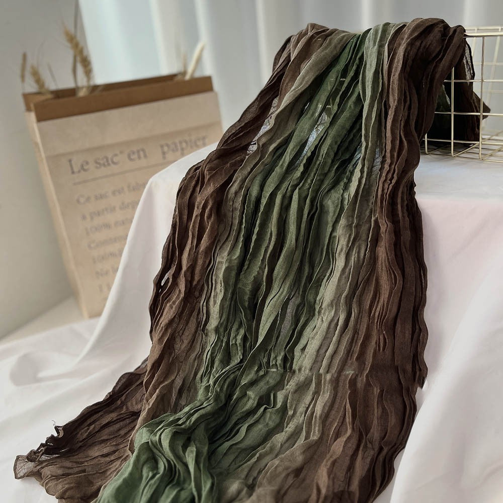 Men's And Women's Color Matching Autumn And Winter Cotton And Linen Feel Long Strip