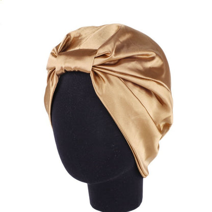 Women's Double-Layer Stretch Satin Turban Night Cap