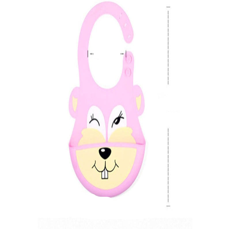 Pink animal-shaped hook with measurements on a white background