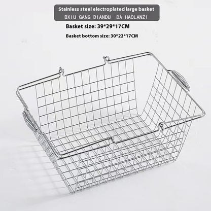 Zhonggu Rattan Trolley Storage Basket Metal Snack Rack