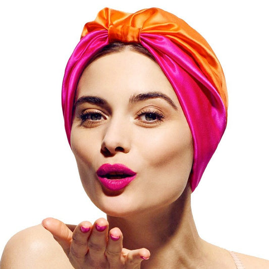 Women's Double-Layer Stretch Satin Turban Night Cap