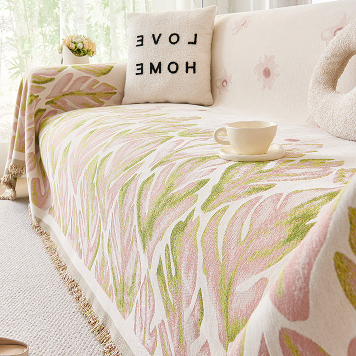Chenille Universal Sofa Cover – Floral Pattern, Modern Style, Multiple Sizes