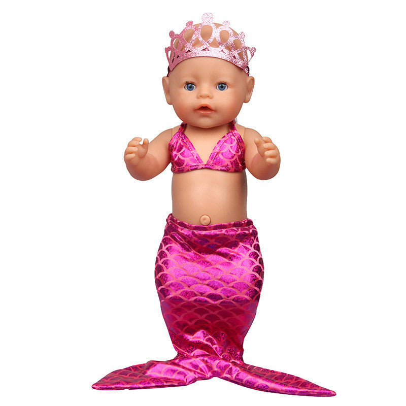 American Doll Accessories Mermaid Swimsuit Molly Bikini Crown Swimsuit Three-piece Set