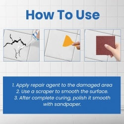 Tile Repair Adhesive Paste for Bathtubs, Marble, Furniture & Floor Cracks