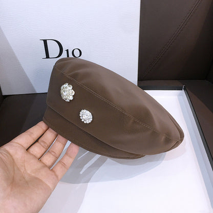 Women's Trendy All-match PU Beret Hat