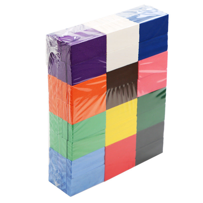 Wooden Domino Blocks Building Toy Kits | Color Sort Rainbow Dominoes Educational Game