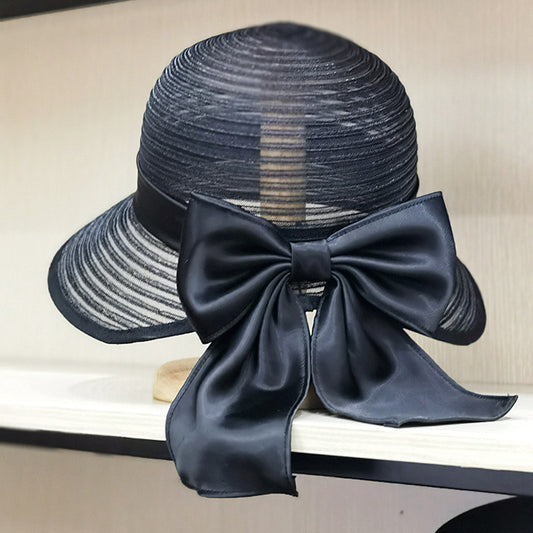 PP Silk Breathable Satin Bow Back Open Fork Basin Cap