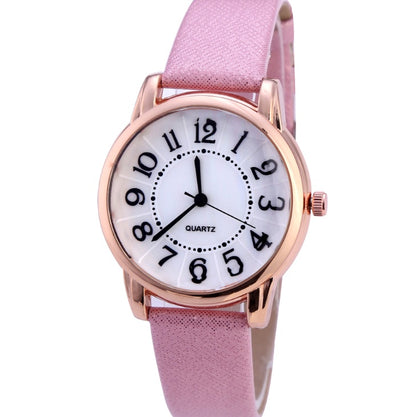 Women’s Simple Dial Leather Strap Quartz Watch