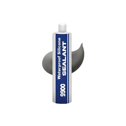 Tube of waterproof silicone sealant on a white background