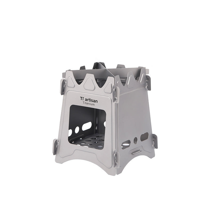 Portable stove with dimensions labeled on a white background
