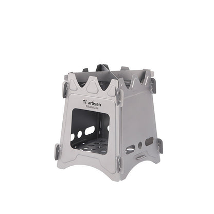 Portable stove with dimensions labeled on a white background