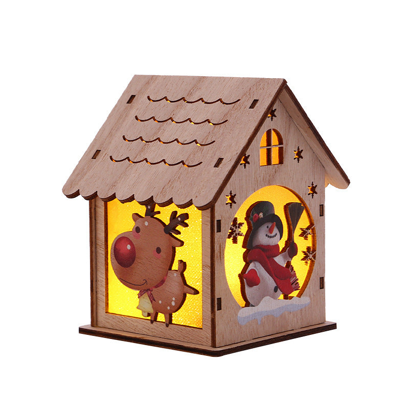 Christmas Decorative Wooden Ornaments LED Lighting