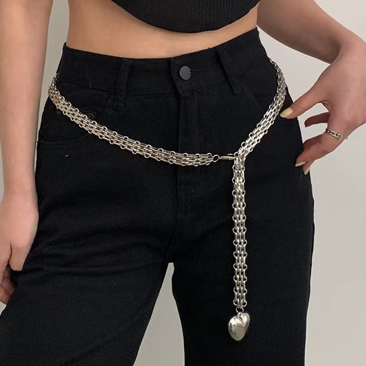 Men and Women Design Fashion Love Chain Pendant Waist Chain