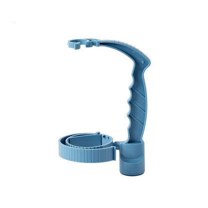 Blue adjustable handle on a white background