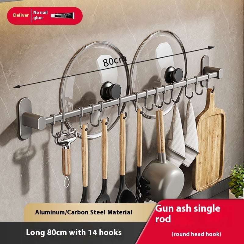 Aluminum Kitchen Hook Rack Punch-free Spatula Spoon Storage