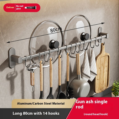 Aluminum Kitchen Hook Rack Punch-free Spatula Spoon Storage