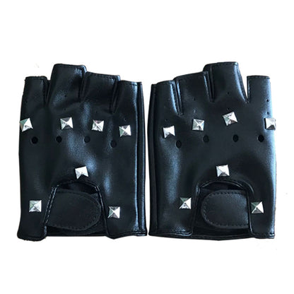 PU Kids Sports Big Kids Eat Chicken Half-Finger Riding Gloves