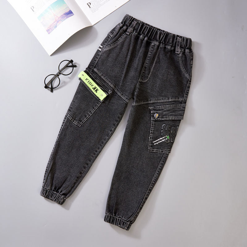 Boys Jeans - Autumn and Winter New One-piece Velvet