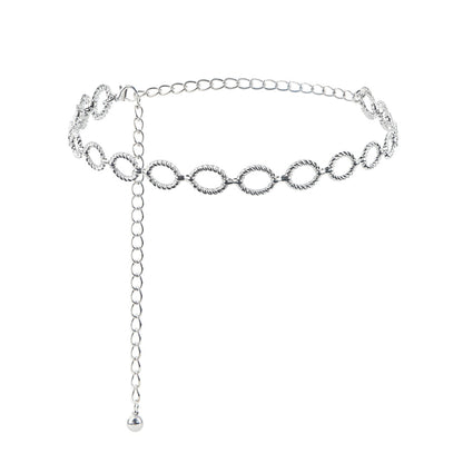 Waist Chain - Women Senior Sense Circle Wavy Metal Chain