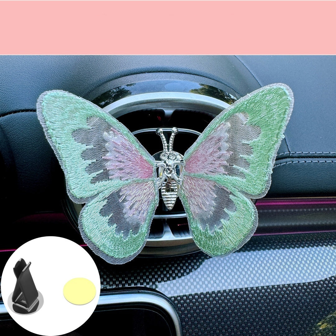 Moving Embroidery Butterfly Car Air Outlet Decoration