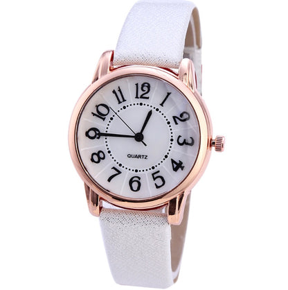 Women’s Simple Dial Leather Strap Quartz Watch