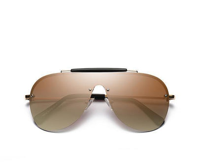 New Fashion One-Piece Large Frame Aviator Men’s Sunglasses