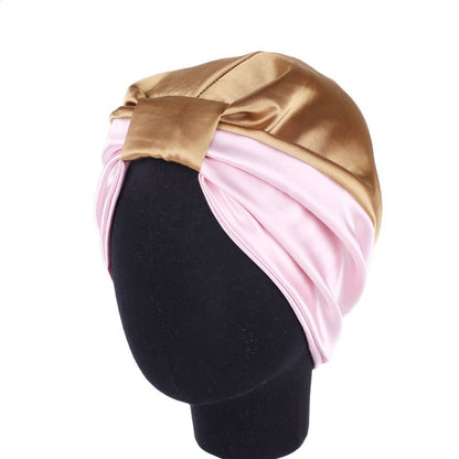 Women's Double-Layer Stretch Satin Turban Night Cap