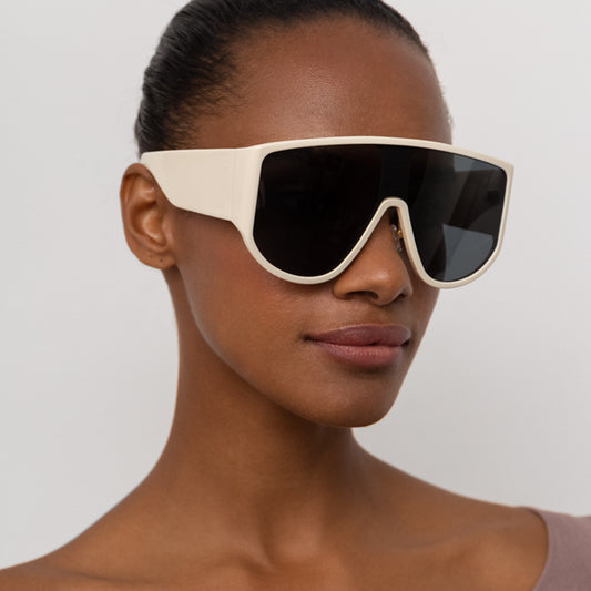 Vintage Oversized One-Piece Round Sunglasses for Men & Women
