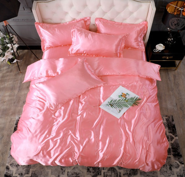 Bed Sheet Quilt Cover Naked Sleep Cool Silk Single Three Piece Set