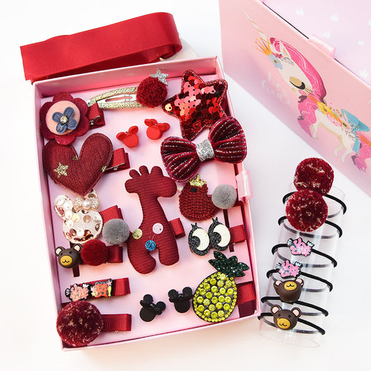24-piece Children's Day Gift Children's Hairpin Headdress Girls Baby Hair Clip Cute Princess Hair Accessories Set