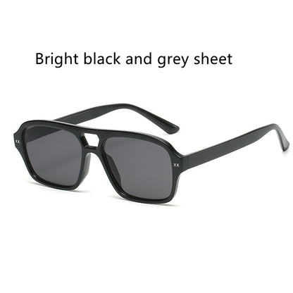 Retro Double Bridge Polygonal Sunglasses for Men and Women
