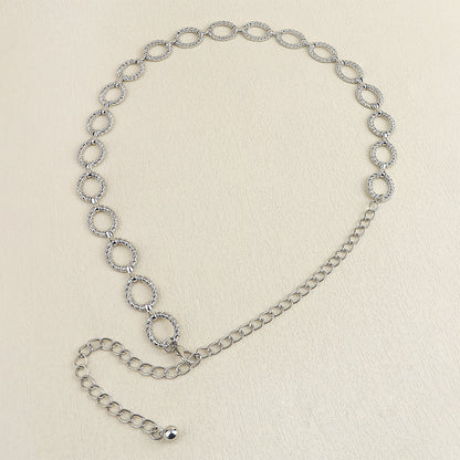 Waist Chain - Women Senior Sense Circle Wavy Metal Chain
