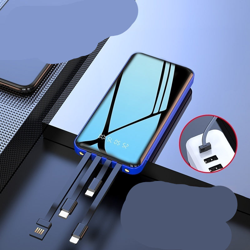 Multifunctional device with multiple ports on a blue background