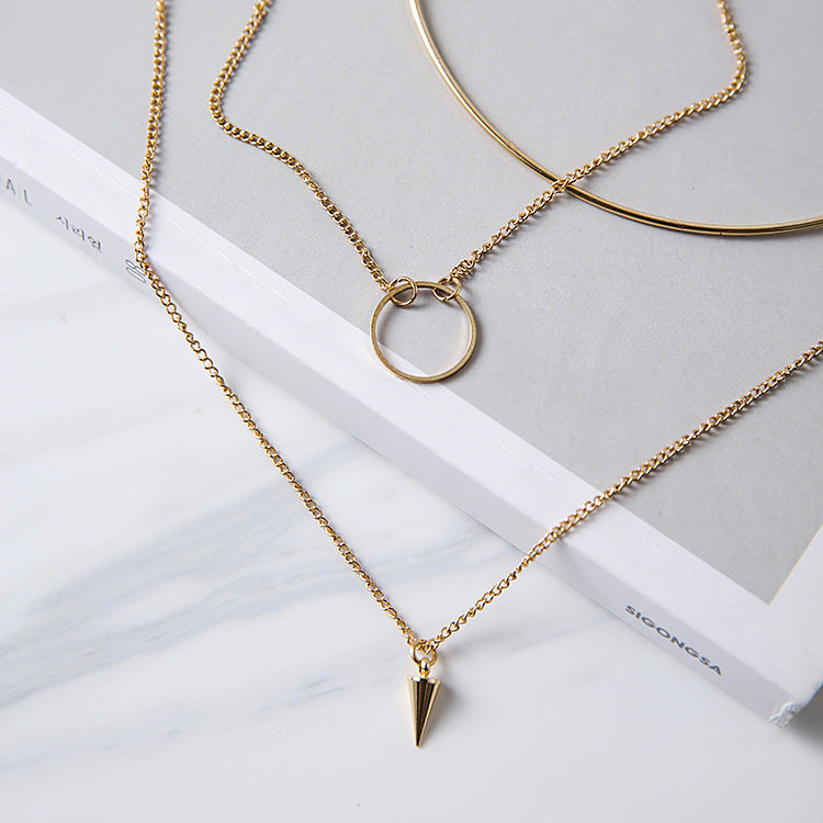 Korean Fashion Multideck Design Long Necklace - Simple Collarbone Kolye for Women