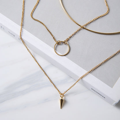 Korean Fashion Multideck Design Long Necklace - Simple Collarbone Kolye for Women