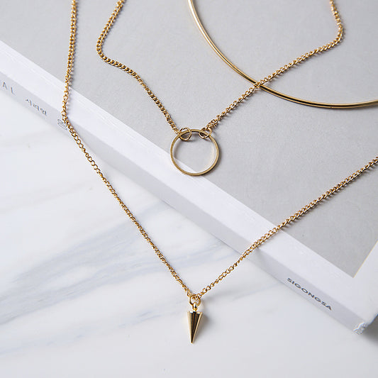 Korean Fashion Multideck Design Long Necklace - Simple Collarbone Kolye for Women