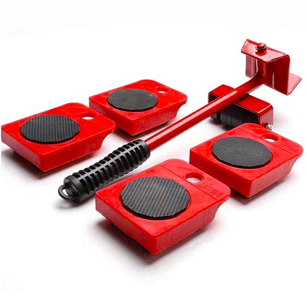 Red tool with black components on a white background