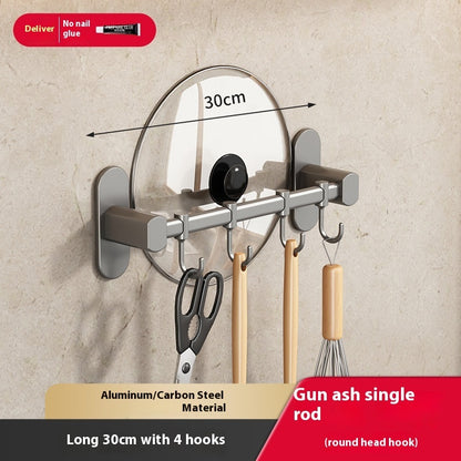 Aluminum Kitchen Hook Rack Punch-free Spatula Spoon Storage