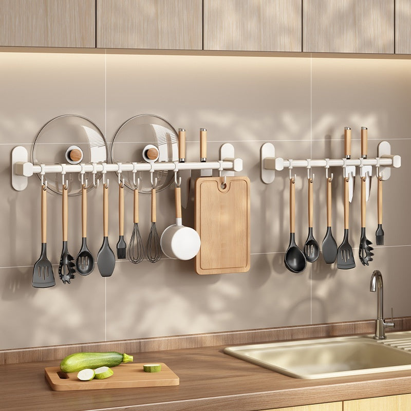 Aluminum Kitchen Hook Rack Punch-free Spatula Spoon Storage