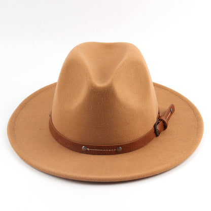 Flat Top Jazz Top Hat Men And Women British Woolen Hat