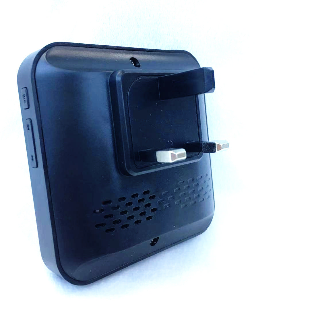 Black electronic device with a screwdriver on a white background