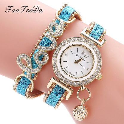 FanTeeDa Women’s Rhinestone Fashion Bracelet Watch