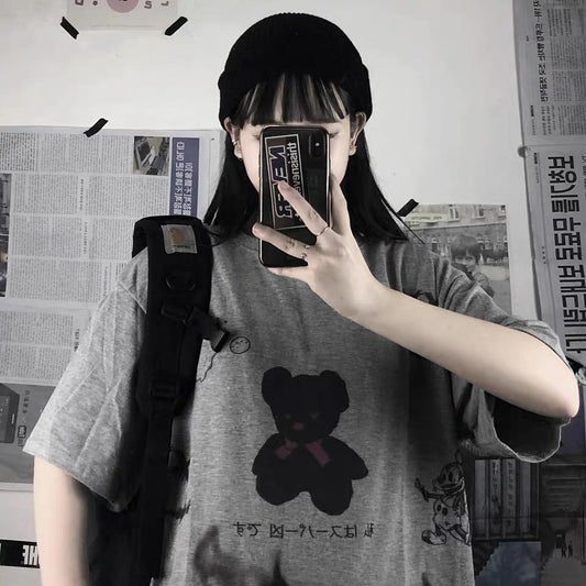 Ins Summer Female Loose  Graffiti Short Sleeve