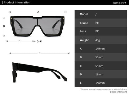 Oversized One-Lens Square Sunglasses for Men & Women