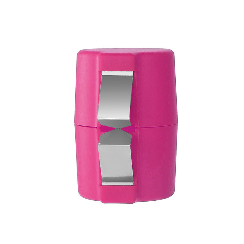 Pink and silver kitchen tool on a white background