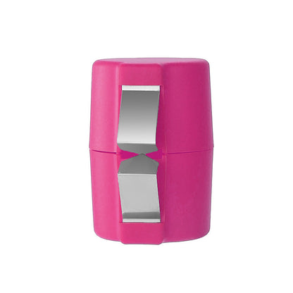 Pink and silver kitchen tool on a white background